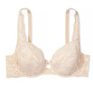 Victoria’s Secret The Fabulous Unlined Lace Full Cup Bra Marzipan Sexy Feminine